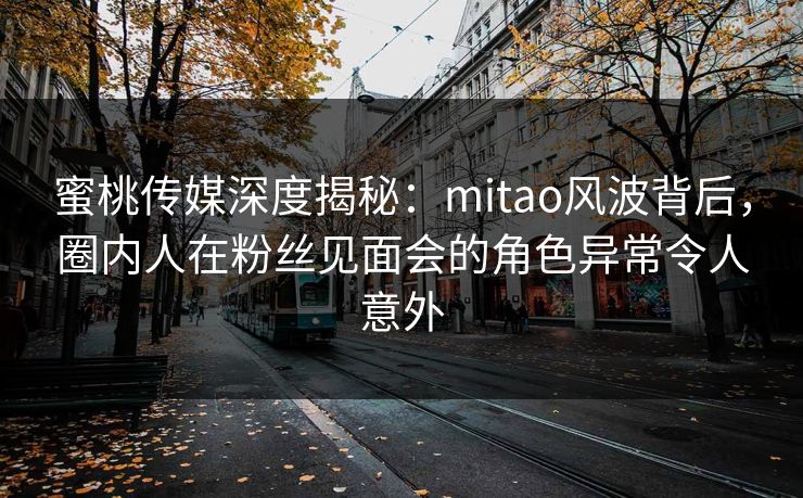 蜜桃传媒深度揭秘：mitao风波背后，圈内人在粉丝见面会的角色异常令人意外
